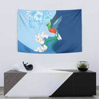 Guatemala Quetzal Bird Tapestry Monja Blanca Flowers