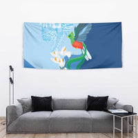 Guatemala Quetzal Bird Tapestry Monja Blanca Flowers