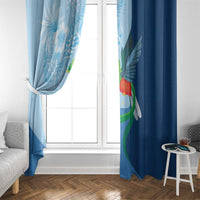 Guatemala Quetzal Bird Window Curtain Monja Blanca Flowers