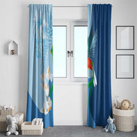 Guatemala Quetzal Bird Window Curtain Monja Blanca Flowers