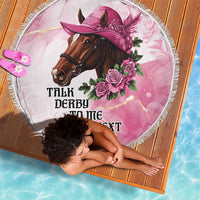Personalized Kentucky Horse Race Beach Blanket Big Hats And Horses Pink Out Party