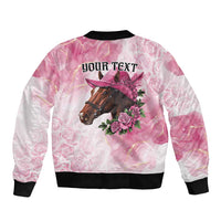 Personalized Kentucky Horse Race Bomber Jacket Big Hats And Horses Pink Out Party