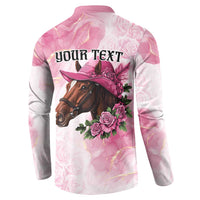 Personalized Kentucky Horse Race Button Sweatshirt Big Hats And Horses Pink Out Party