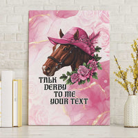 Personalized Kentucky Horse Race Canvas Wall Art Big Hats And Horses Pink Out Party