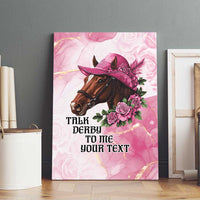 Personalized Kentucky Horse Race Canvas Wall Art Big Hats And Horses Pink Out Party
