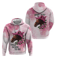 Personalized Kentucky Horse Race Hoodie Big Hats And Horses Pink Out Party