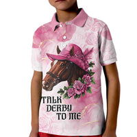 Personalized Kentucky Horse Race Kid Polo Shirt Big Hats And Horses Pink Out Party