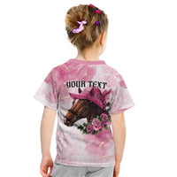 Personalized Kentucky Horse Race Kid T Shirt Big Hats And Horses Pink Out Party