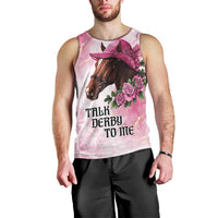 Personalized Kentucky Horse Race Men Tank Top Big Hats And Horses Pink Out Party