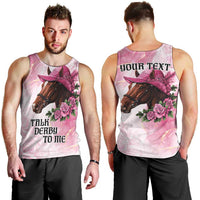 Personalized Kentucky Horse Race Men Tank Top Big Hats And Horses Pink Out Party