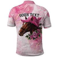 Personalized Kentucky Horse Race Polo Shirt Big Hats And Horses Pink Out Party