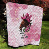 Personalized Kentucky Horse Race Quilt Big Hats And Horses Pink Out Party