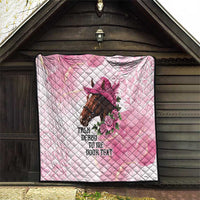 Personalized Kentucky Horse Race Quilt Big Hats And Horses Pink Out Party