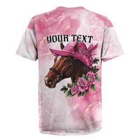 Personalized Kentucky Horse Race Rugby Jersey Big Hats And Horses Pink Out Party