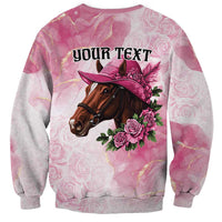 Personalized Kentucky Horse Race Sweatshirt Big Hats And Horses Pink Out Party