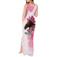 Personalized Kentucky Horse Race Tank Maxi Dress Big Hats And Horses Pink Out Party