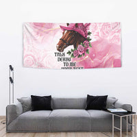 Personalized Kentucky Horse Race Tapestry Big Hats And Horses Pink Out Party