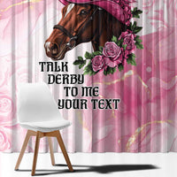 Personalized Kentucky Horse Race Window Curtain Big Hats And Horses Pink Out Party