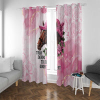 Personalized Kentucky Horse Race Window Curtain Big Hats And Horses Pink Out Party