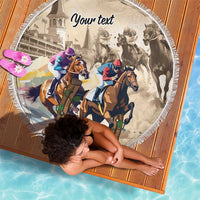 Personalized Kentucky Horse Race Beach Blanket Race for Rosse