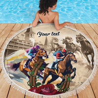 Personalized Kentucky Horse Race Beach Blanket Race for Rosse