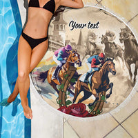 Personalized Kentucky Horse Race Beach Blanket Race for Rosse