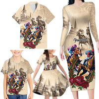 Personalized Kentucky Horse Race Family Matching Long Sleeve Bodycon Dress and Hawaiian Shirt Race for Rosse