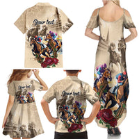 Personalized Kentucky Horse Race Family Matching Summer Maxi Dress and Hawaiian Shirt Race for Rosse