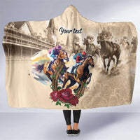 Personalized Kentucky Horse Race Hooded Blanket Race for Rosse