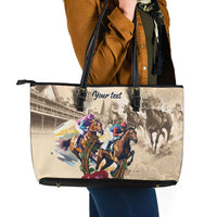 Personalized Kentucky Horse Race Leather Tote Bag Race for Rosse