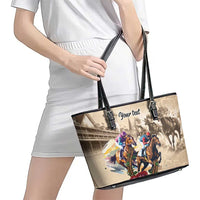 Personalized Kentucky Horse Race Leather Tote Bag Race for Rosse