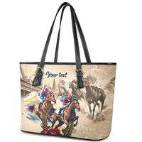Personalized Kentucky Horse Race Leather Tote Bag Race for Rosse