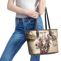 Personalized Kentucky Horse Race Leather Tote Bag Race for Rosse