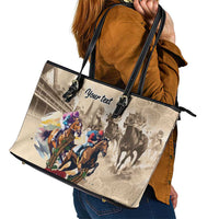 Personalized Kentucky Horse Race Leather Tote Bag Race for Rosse