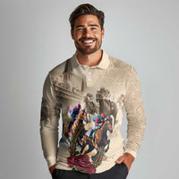 Personalized Kentucky Horse Race Long Sleeve Polo Shirt Race for Rosse