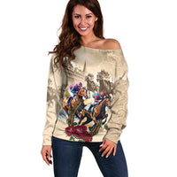 Personalized Kentucky Horse Race Off Shoulder Sweater Race for Rosse
