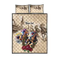 Personalized Kentucky Horse Race Quilt Bed Set Race for Rosse