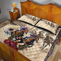 Personalized Kentucky Horse Race Quilt Bed Set Race for Rosse