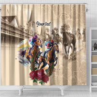 Personalized Kentucky Horse Race Shower Curtain Race for Rosse