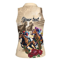 Personalized Kentucky Horse Race Women Sleeveless Polo Shirt Race for Rosse