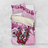 Personalized Kentucky Horse Race Bedding Set Pink Out Party