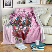 Personalized Kentucky Horse Race Blanket Pink Out Party