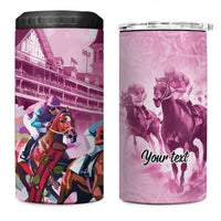 Personalized Kentucky Horse Race 4 in 1 Can Cooler Tumbler Pink Out Party