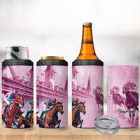 Personalized Kentucky Horse Race 4 in 1 Can Cooler Tumbler Pink Out Party