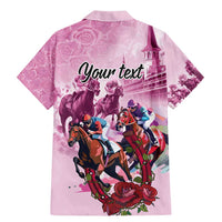 Personalized Kentucky Horse Race Family Matching Mermaid Dress and Hawaiian Shirt Pink Out Party