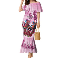Personalized Kentucky Horse Race Family Matching Mermaid Dress and Hawaiian Shirt Pink Out Party