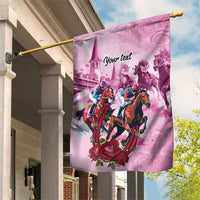 Personalized Kentucky Horse Race Garden Flag Pink Out Party