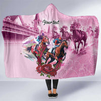 Personalized Kentucky Horse Race Hooded Blanket Pink Out Party