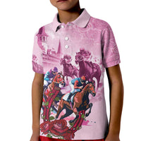 Personalized Kentucky Horse Race Kid Polo Shirt Pink Out Party