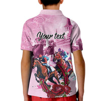 Personalized Kentucky Horse Race Kid Polo Shirt Pink Out Party